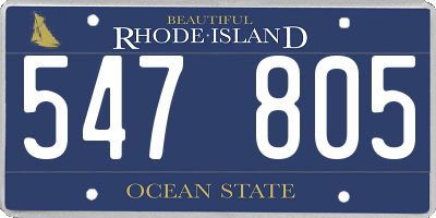 RI license plate 547805