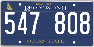 RI license plate 547808