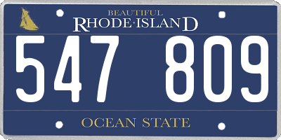 RI license plate 547809