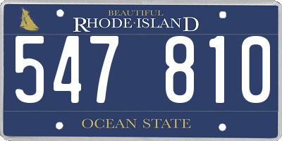 RI license plate 547810