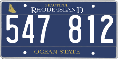 RI license plate 547812