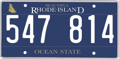 RI license plate 547814
