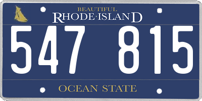 RI license plate 547815