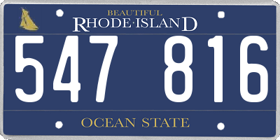 RI license plate 547816