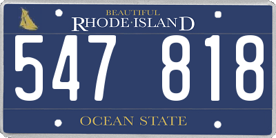 RI license plate 547818