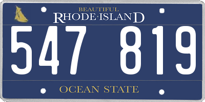RI license plate 547819