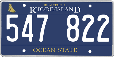 RI license plate 547822