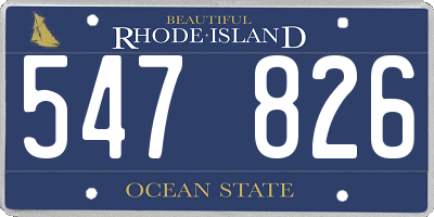 RI license plate 547826