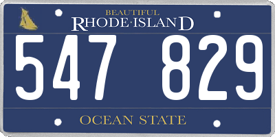 RI license plate 547829