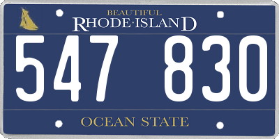 RI license plate 547830