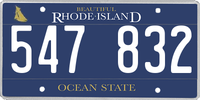 RI license plate 547832