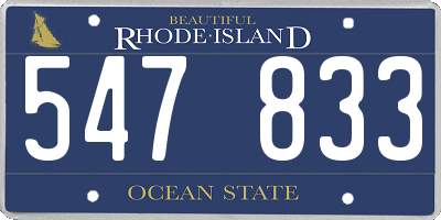 RI license plate 547833