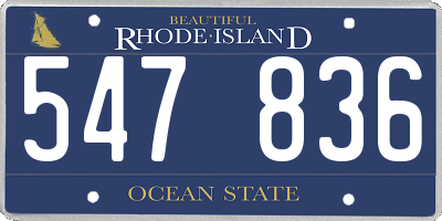RI license plate 547836