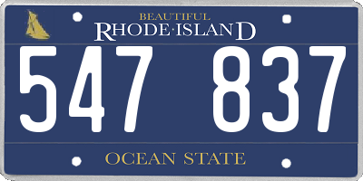 RI license plate 547837