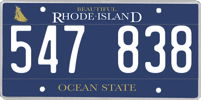 RI license plate 547838