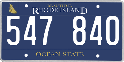 RI license plate 547840