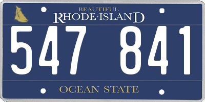 RI license plate 547841
