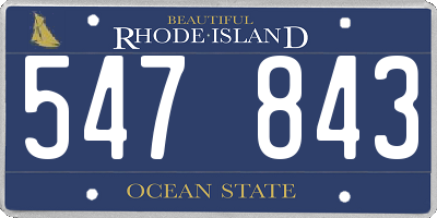 RI license plate 547843