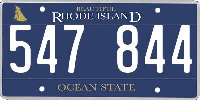 RI license plate 547844