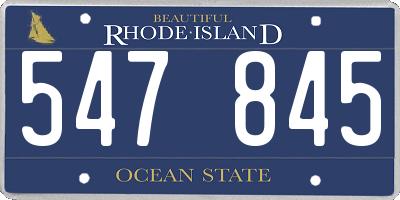 RI license plate 547845