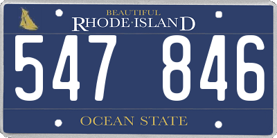 RI license plate 547846