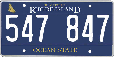RI license plate 547847