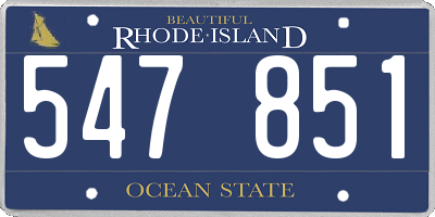RI license plate 547851