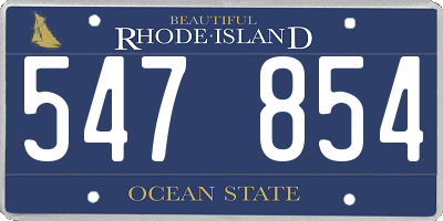 RI license plate 547854
