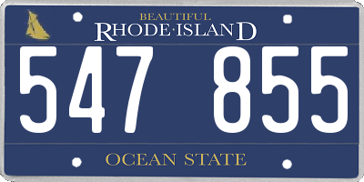 RI license plate 547855