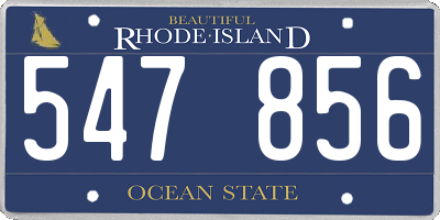 RI license plate 547856