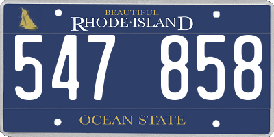 RI license plate 547858