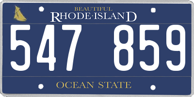 RI license plate 547859