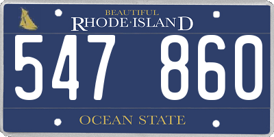 RI license plate 547860