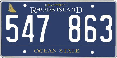 RI license plate 547863