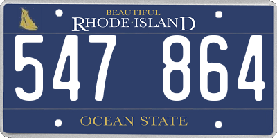RI license plate 547864