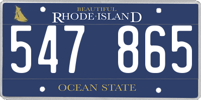 RI license plate 547865