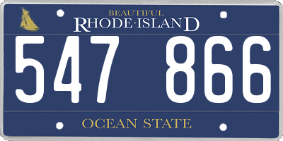 RI license plate 547866