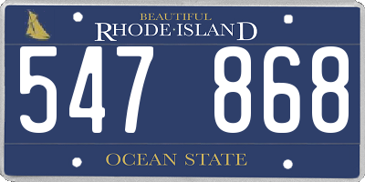 RI license plate 547868
