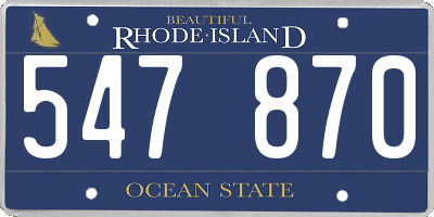 RI license plate 547870