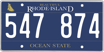 RI license plate 547874