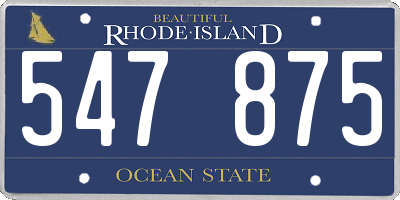 RI license plate 547875