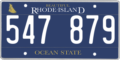 RI license plate 547879