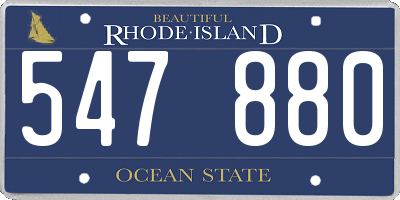 RI license plate 547880