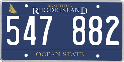 RI license plate 547882