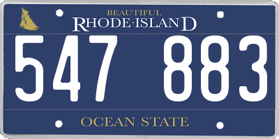 RI license plate 547883