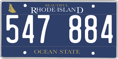 RI license plate 547884