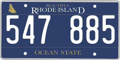 RI license plate 547885