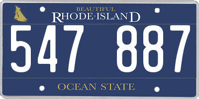 RI license plate 547887