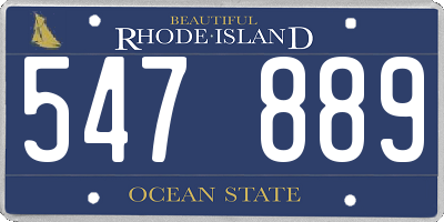 RI license plate 547889