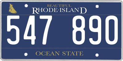 RI license plate 547890